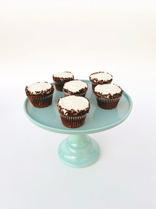 Flourless Chocolate Cupcakes on a platter- SusieCakes