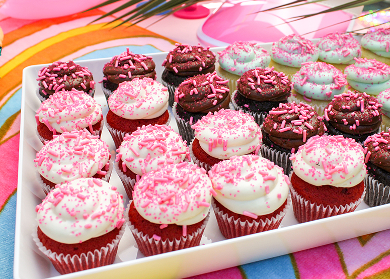 Mini Cupcakes with pink sprinkles