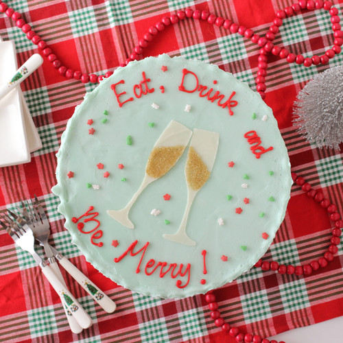 Eat Drink & Be Merry Decorated Cake