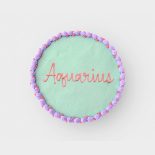 Aquarius Zodiac Decorated Cake