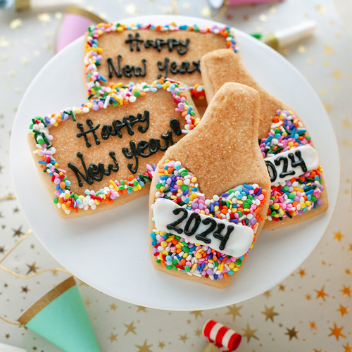 Happy New Year's Frosted Sugar Cookie Platter